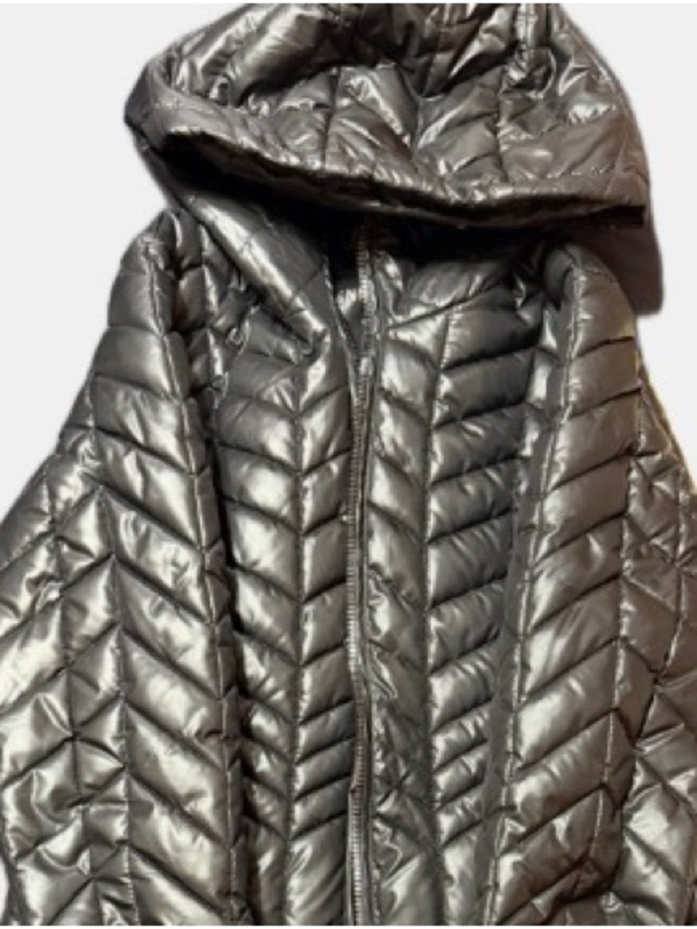 Men’s Kenneth Cole Black Midi Length Hooded Puffer Jacket